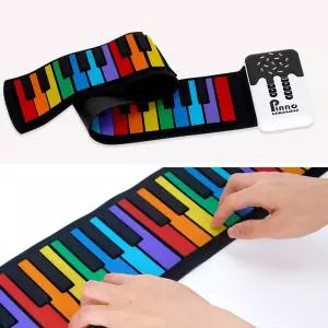 유아 음악놀이 가지고다니는 말랑말랑 실리콘 무선 패드형 롤피아노 아기