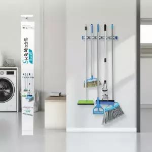 ( )슬라이딩 알루미늄 대걸레 빗자루 정리대 5구 벽걸이 수납걸이