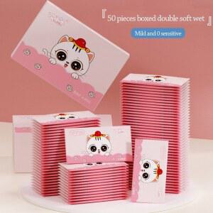 일회용 화장실 패드 실외 안전 청소 물티슈 50개 세트 휴대용 실용 세정 티슈 타월