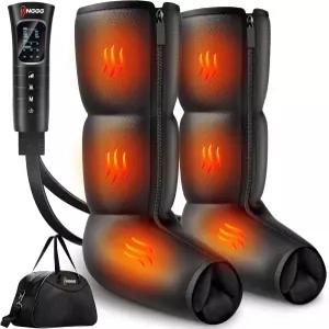 순환 및 를 위한 열 발 종아리 압박 마사지기가 장착된 잉그 레그 부츠 6가지 모드 강도 3가지 갖춘