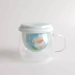 [골드스마일]머그다기 차도구 머그컵 강화유리컵 유리 유리다기