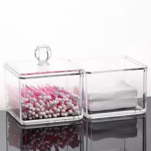 사각 아크릴 정리함 N-3124 홈카페 화장솜 면봉통 데스크 티백정리함 케이스 테이블 사무실 주방 트레이