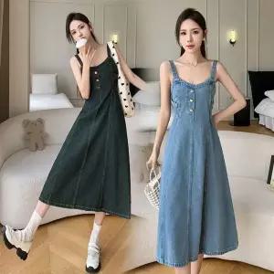 여자 원피스 데님 봄 러블리 빅사이즈 멜빵 중기장 SPO마켓1