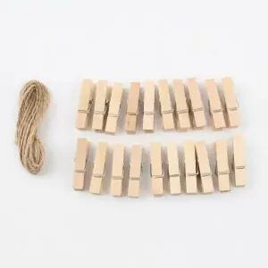 [에이치플러스몰]감성벽걸이 나무집게세트 플라로이드 감성 카페 사진집게 나무