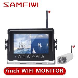 자동차 모니터 디지털 무선 스크린, 마그네틱 전면 후면 보기 백업 카메라, 9600mA 배터리 포함 지게차용,