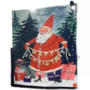 산타 패브릭 포스터 가림막 트리 크리스마스 커튼