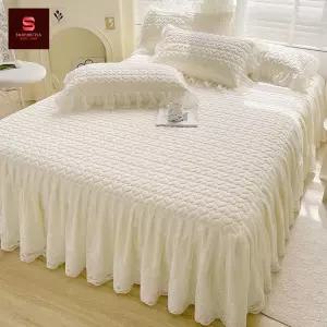 라텍스 침대 스커트 여름 침구커버세트 3피스 아이스 공주풍