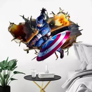 트릭아트 스티커 어벤져스 수 을 3D 스테레오 침실 영화 거실