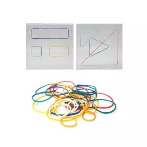 초등 평면도형 투명지오보드판 고무줄 수학완구 집중력 면적