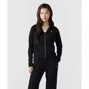 르꼬끄 LECOQ 여성 슬림핏 케이블 자가드 후드 집업 - 블랙(QQ322OFT91) QQ322OFT91_BLK0 465692