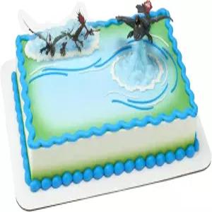 드래곤 케이크 토퍼를 훈련시키는 데코셋 생일 축하 위한 장식 이가 빠진 히컵 피규어 배경 사진