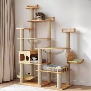 캣타워 고양이집 놀이터 캣폴 원목 대형 투명해먹 숨숨집 라탄 고양이 다묘 스크래쳐 장난감
