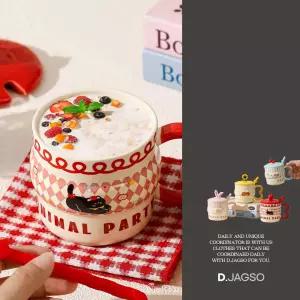 [디자이너몰]고양이 일러스트 캐릭터 포인트 머그컵