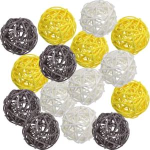 페말린 15개 2인치 위커 라탄 볼 꽃병 충전재 집 장식 크리스마스 트리 가든 웨딩 파티 커피 테이블 공예