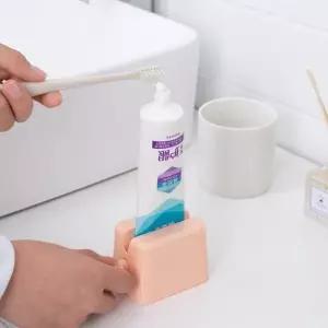 단색 치약 디스펜서 화장실 홀더 편리한 사용 치약디 자동 짜개 욕실디 칫솔 꽂이 튜브_24844664
