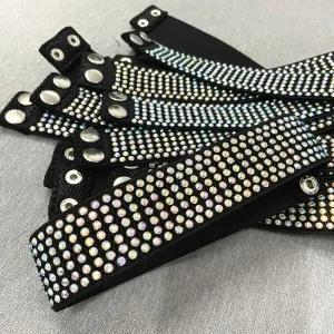 라인댄스 벨트 큐빅 반짝이 허리장식 댄스복 55cm 블랙 공연