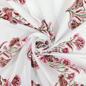 트레이딩 스타 100 면 원단 바이 더 야드 플로럴 프린트 아름다운 인도 러닝 천연 핸드 블록 재봉 드레스