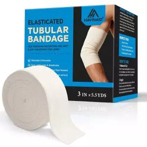 팔 무릎 다리의 및 조직 지지를 위한 스타키넷 원단 통기성 튜브 압축 슬리브가 된 라텍스 프리 탄력 붕대