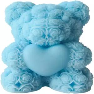 하트 향이 나는 귀여운 곰 60G 로즈 클러스터 에스테틱 핸드메이드 소이 왁스 장식용 캔들 테이블 사진