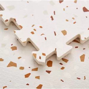 테라조 플레이매트 무독성 EVA 폼 퍼즐 브라운 엑스트라 라지 180cm x