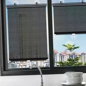 작은 블라인드 접착식 롤업 차단 창문 햇빛 가리개 욕실 차량용 차단막 차량 시트 커튼