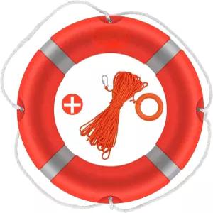 23인치 구명조끼 링 물에 떠다니는 구명 로프가 있는 수영장용 98.5피트 세트 보트 안전 던지기 야외용