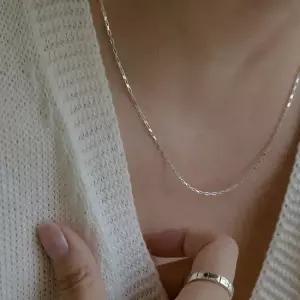 레트로핑거 실버925 은줄 직사각 이태리체인목걸이 순은 슬림 목걸이줄