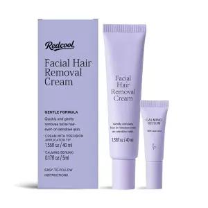 여성용 페이셜 제모 크림 민감성 피부를 위한 무통 2-in-1 키트 어퍼 립 턱 헤어 리무버 수딩 포함된 퀵