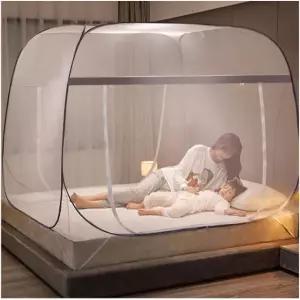 사각 큐브형 원터치 모기장 텐트 1~8인용 침대용 캠핑용 간편 설치 아기 방충망