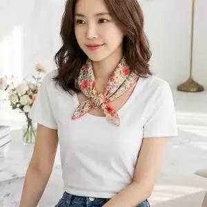 [애슬릿] 대형 손수건 아사 면 100 단체 답례품 쁘띠 스카프 장미 꽃 패턴 등산 가제 국내 생산