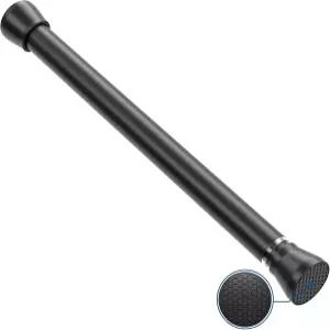 블랙 텐션 로드 16~26인치 스프링 커튼 드릴링 없는 작은 조절식 확장형 압력 주방 출입구용