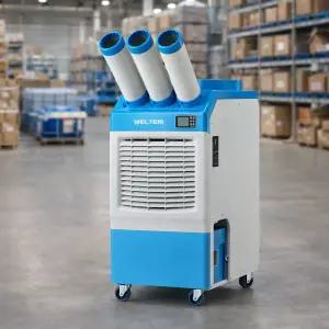 웰템 국내생산 산업용에어컨 이동식 코끼리 실외기없는 업소용에어컨 3구 16평형