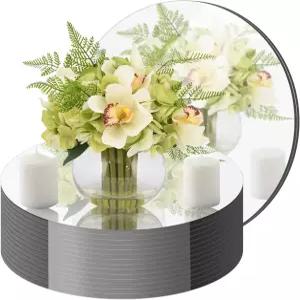 테이블 장식용 원형 거울 중앙 조각 16팩 아크릴 원 결혼식 초판 트레이 크리스마스 홈 월 8인치