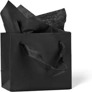 Aosric 12팩 4x2.8x4.5 블랙 기프트백 보석 양초 사탕 화장품 부티크 선물 파티 결혼식 생일 크리스마스 및