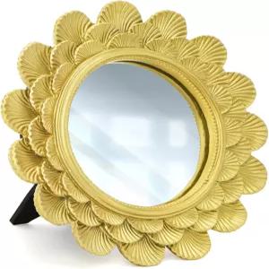 Eorbow 6.5인치 빈티지 베니티 메이크업 책상 거울 테이블용 작은 금색 원형 거실 침실 드레싱 테이블탑용