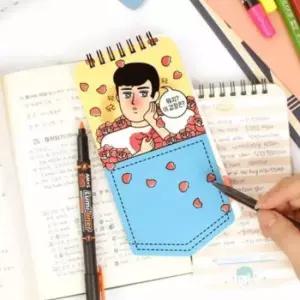 [문구/오피스] 무선 남치니 노트 포켓 스프링메모장 귀여운메모지 한손노트