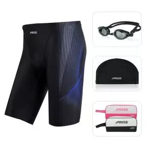 [아웃도어스/어라이즈](ASIM444GCB) 남성5부수영복+수경+수모+가방 4종세트