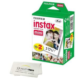 Fujifilm INSTAX 미니 인스턴트 필름 화이트 Fujifilm Mini 8, 9, 11, 12 카메라용 사진 극세사 천 20장