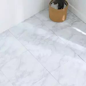 하나리빙 사각점착타일 HD502(18장) 마블그레이화이트 데코 바닥재 셀프인테리어 접착 장판 베란다시공 대