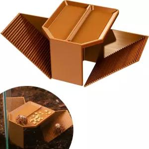 등반 터널이 있는 에르미트 크랩 동굴 서식지 장난감 2 in 1 모양 탱크 액세서리 및 모퉁이 평평한 벽