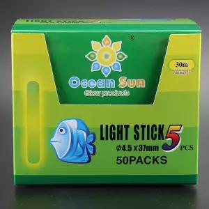 Brccee AC 250피스(50봉지) 4.537mm 플로트 글로우 스틱 야간 낚시 녹색 형광등