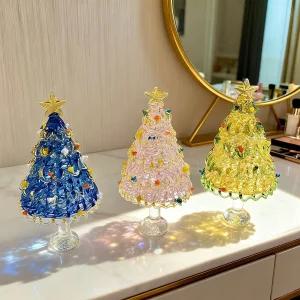 미니 트리 장식 전구 오너먼트 유리 피규어 풀세트 구성