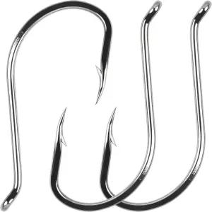 문어 낚시 갈고리 100개 오프셋 서클 고탄소 강철 메기 민물고기 도구 11가지 크기 태클