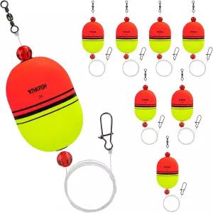 THKFISH 낚시 슬립 밥버스 EVA 폼 팝핑 플로트 가중 타원 적분 민물 및 바닷물 연안용 8PCS