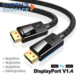 DisplayPort 케이블 8K DP1.4 8K@60HZ 4K@144HZ 브레이드형 고속 DP-DP Xiaomi TV 모니터 노트북과 호환 가
