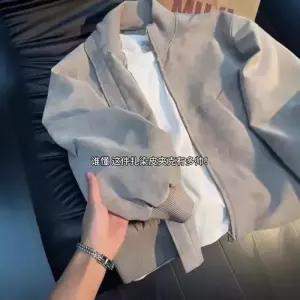 봄 나염 가죽 쇼트 야구점퍼 스탠드넥 남자항공점퍼 재킷 항공점퍼 ible1