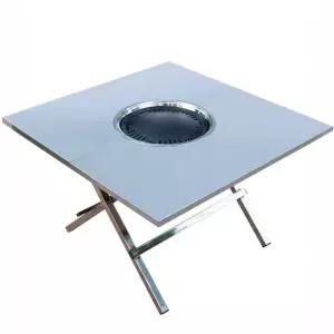 접이식 불판 숯불 테이블 접이식불판테이블 고기 구성
