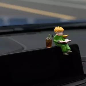 책 읽는 어린왕자 차량용 인형 대시보드 악세사리 장식 어린왕자+레몬티