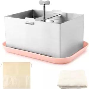 두부 프레스 스테인리스 스틸 수제 프레스기 타월 및 드립 트레이 DIY 패니어 메이커 치즈 주방 도구 압력