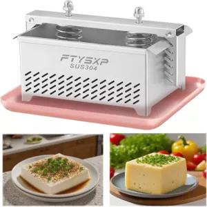 두부 프레스 304 스테인리스 스틸 치즈 파니어 메이커 및 채식 고압 조절 가능 BPA 프리 햄용 식기세척기